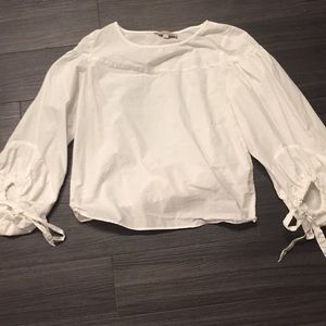 LOFT white bell sleeve blouse (late summer line)